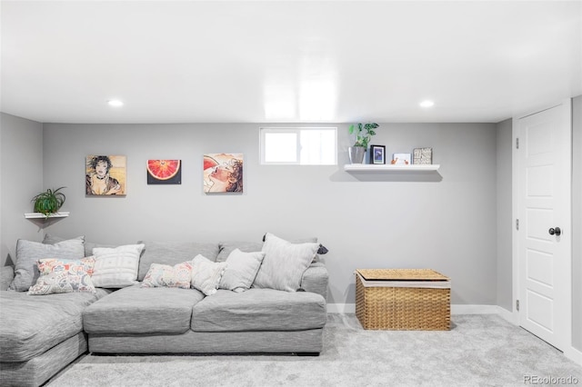 3509 N Monroe St, Denver, CO 80205 - living area with carpet flooring and recessed lighting