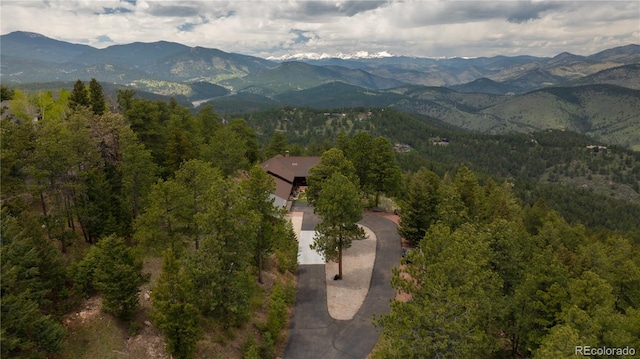 29095 Summit Ranch Dr, Golden, CO 80401 - view of mountain background with a heavily wooded area