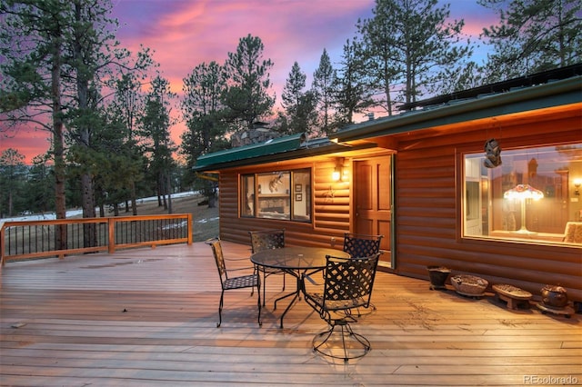 view of deck at dusk