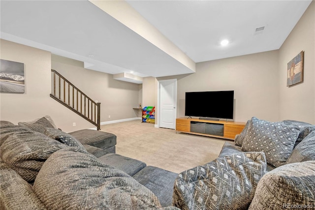 view of carpeted living room