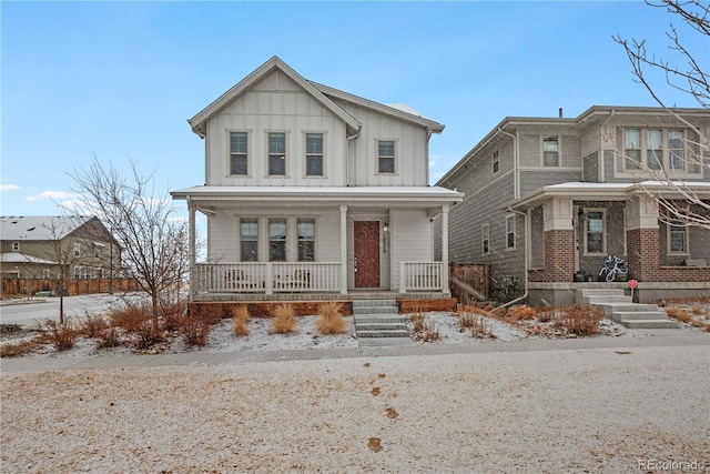 view of front of property with a porch