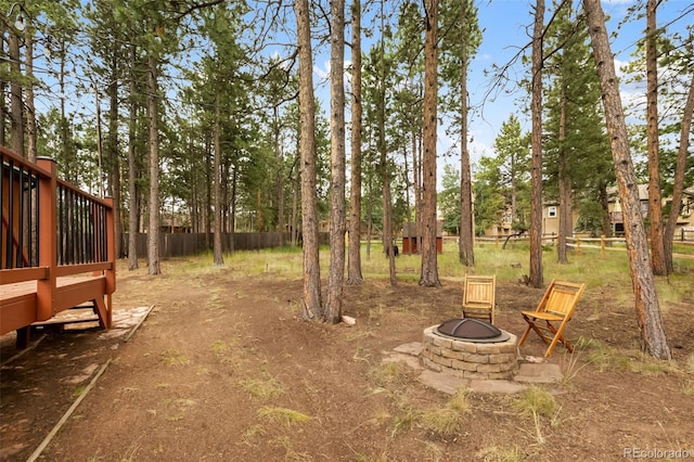 1343 Terri Ln, Woodland Park, CO 80863 - view of yard with an outdoor fire pit
