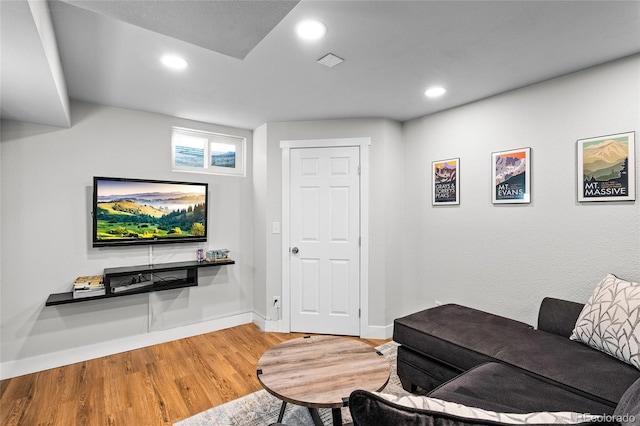 living room featuring hardwood / wood-style flooring