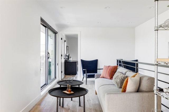 living room featuring light hardwood / wood-style floors