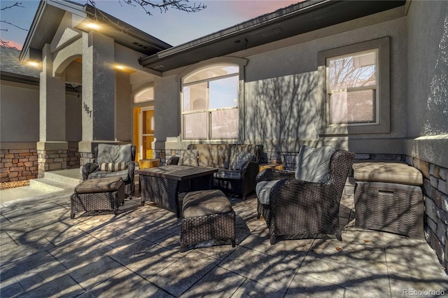 view of patio / terrace with an outdoor hangout area