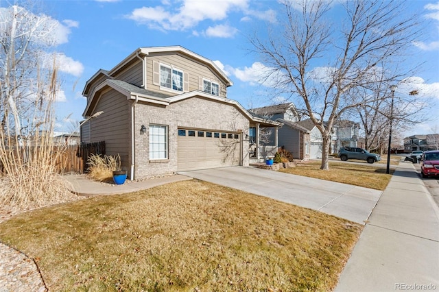 front of property with a garage and a front yard