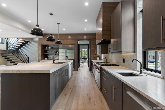 1100 S Elizabeth St, Denver, CO 80210 - kitchen with recessed lighting, a sink, light wood-type flooring, and high quality appliances