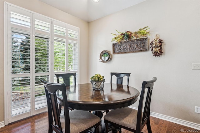 1844 S Jay Way, Lakewood, CO 80232 - dining room with dark wood-style flooring and baseboards