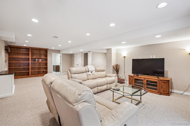 1844 S Jay Way, Lakewood, CO 80232 - living room featuring baseboards, recessed lighting, and carpet floors