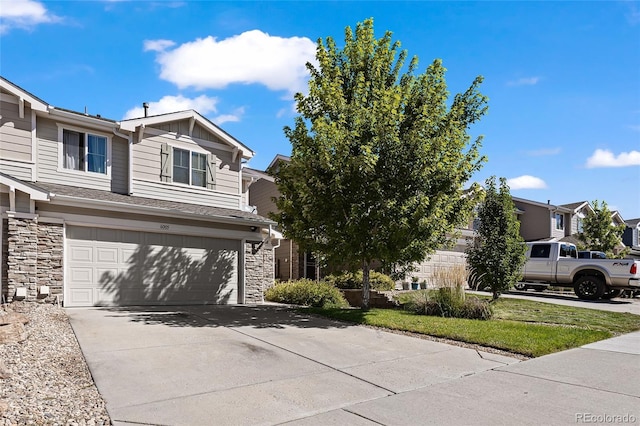 view of front of home with a garage