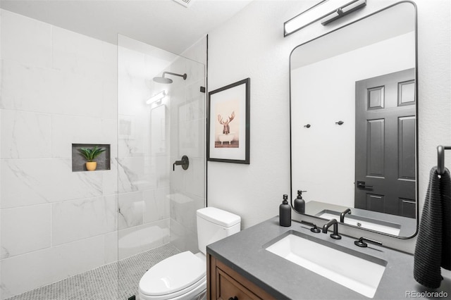 600 Cascade Dr, Golden, CO 80403 - bathroom featuring toilet, vanity, and walk in shower