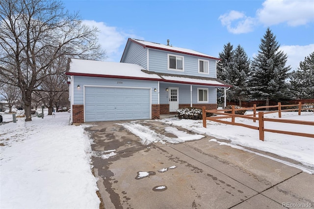 view of property with a garage