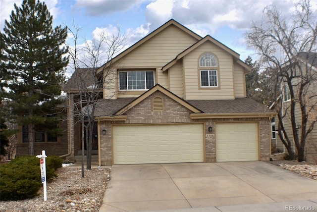 view of property featuring a garage