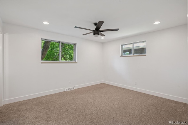 4634 W Tufts Cir, Denver, CO 80236 - carpeted empty room with recessed lighting and ceiling fan