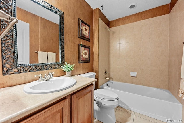 18967 W 54th Ln, Golden, CO 80403 - bathroom with toilet, vanity, bathing tub / shower combination, and tile patterned flooring