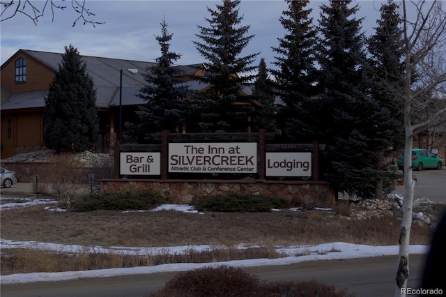 view of community sign