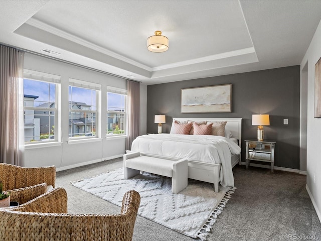 5445 Verbena St, Denver, CO 80238 - carpeted bedroom with a raised ceiling and crown molding