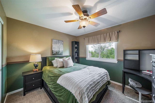9548 La Quinta Dr, Lone Tree, CO 80124 - bedroom with carpet flooring, baseboards, and a ceiling fan