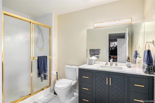 6500 W Mansfield Ave Unit 39, Denver, CO 80235 - full bath with vanity, tile patterned floors, toilet, and a stall shower