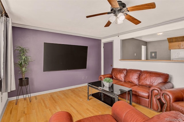 609 S Quentin St, Aurora, CO 80012 - living room with wood finished floors and ceiling fan
