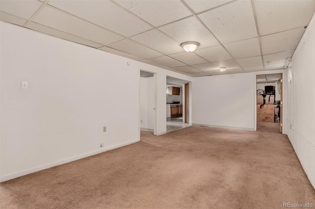 609 S Quentin St, Aurora, CO 80012 - finished below grade area featuring carpet floors and a drop ceiling