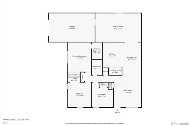 1418 5th St, Fort Lupton, CO 80621 - view of floor plan / room layout