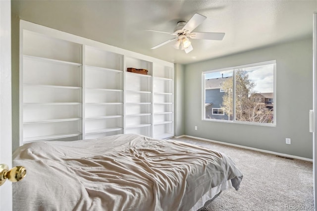 2336 Klein Pl, Colorado Springs, CO 80951 - bedroom with baseboards, a ceiling fan, visible vents, and carpet