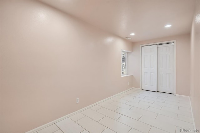 2336 Klein Pl, Colorado Springs, CO 80951 - unfurnished bedroom featuring recessed lighting, a closet, visible vents, and baseboards
