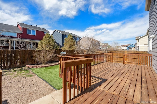 2336 Klein Pl, Colorado Springs, CO 80951 - wooden deck with a fenced backyard and a residential view