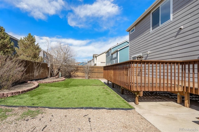 2336 Klein Pl, Colorado Springs, CO 80951 - view of yard featuring a fenced backyard and a deck
