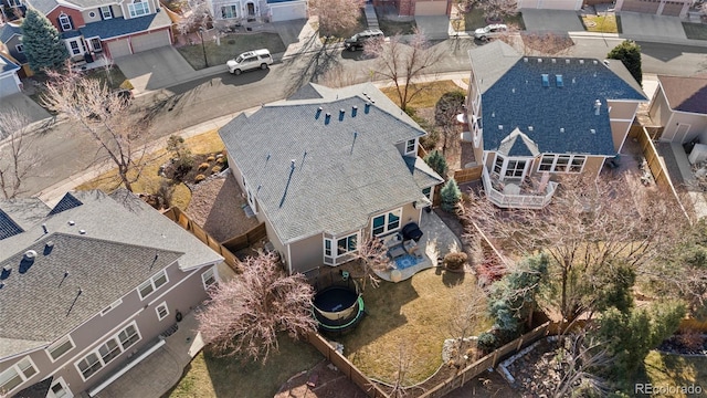 bird's eye view with a residential view