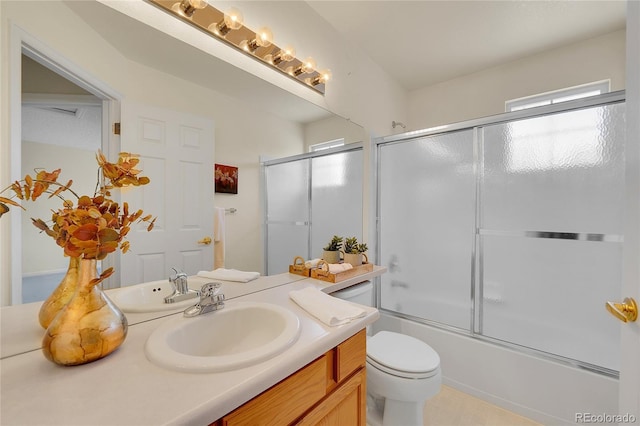 19075 E Grand Cir, Aurora, CO 80015 - full bath featuring vanity, toilet, and enclosed tub / shower combo