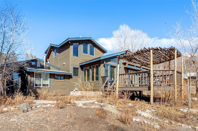400 W Galena, Moffat, CO 81131 - rear view of property with a wooden deck and a pergola