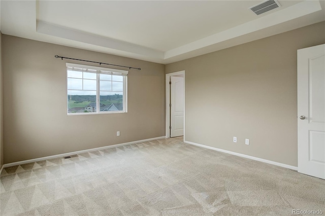 5546 Echo Hollow St, Castle Rock, CO 80104 - empty room with a raised ceiling, light colored carpet, and baseboards