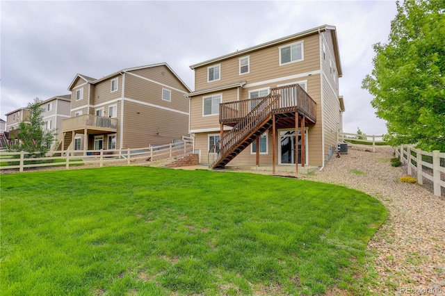 5546 Echo Hollow St, Castle Rock, CO 80104 - back of property featuring stairway, a deck, and central AC unit