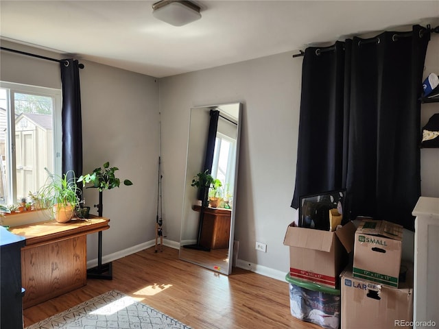 interior space featuring light hardwood / wood-style floors and plenty of natural light