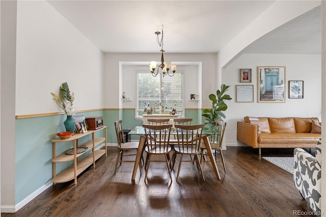 2249 Weatherstone Cir, Highlands Ranch, CO 80126 - dining area featuring a chandelier and wood finished floors