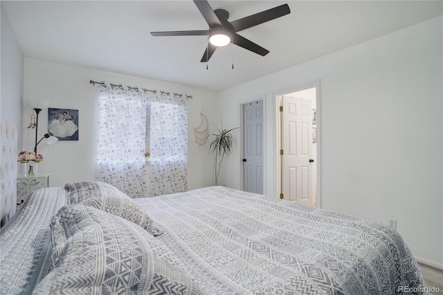 bedroom featuring a ceiling fan