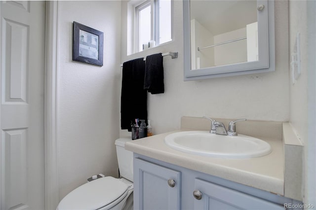 bathroom with toilet and vanity