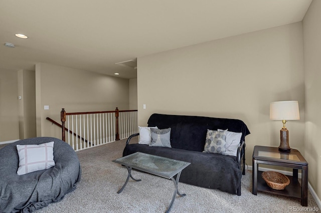 living room with carpet flooring