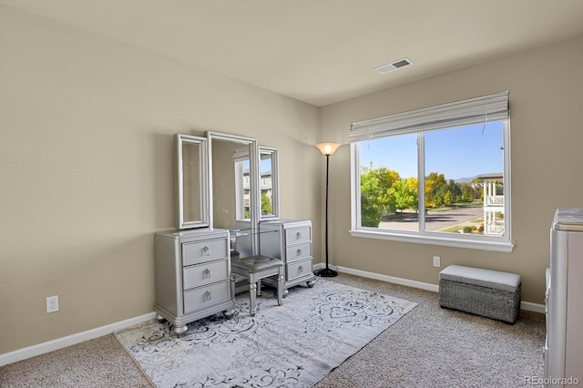 office area with light carpet