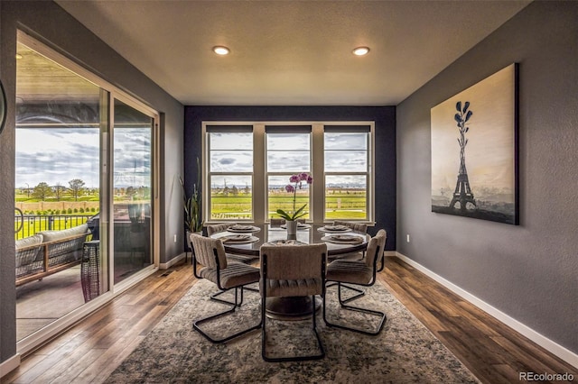 dining area featuring hardwood / wood-style floors