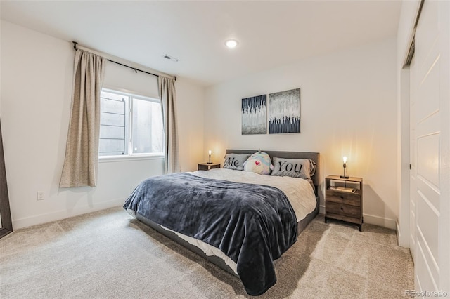 view of carpeted bedroom