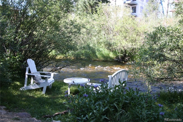 view of yard featuring a water view