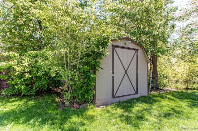 view of shed