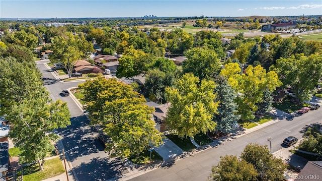 aerial view of a tree filled landscape