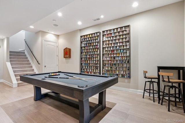7834 Vallagio Ln, Englewood, CO 80112 - playroom with wood finished floors, recessed lighting, and billiards table
