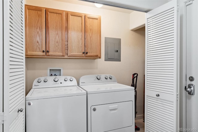 3755 Hartsock Ln Unit 102, Colorado Springs, CO 80917 - laundry area featuring cabinet space, electric panel, and independent washer and dryer