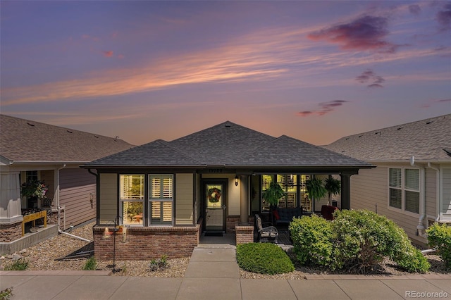 19780 W 57th Ln, Golden, CO 80403 - view of front facade with covered porch, brick siding, and a shingled roof