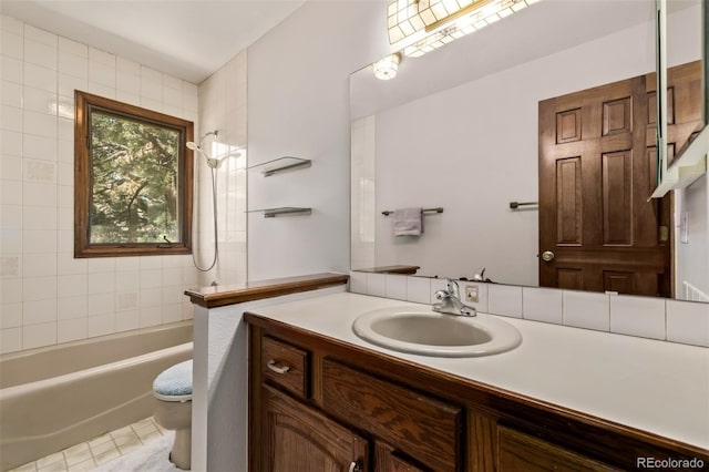 9420 Mcgill Ct, Parker, CO 80134 - full bathroom with vanity, shower / washtub combination, and tile patterned floors